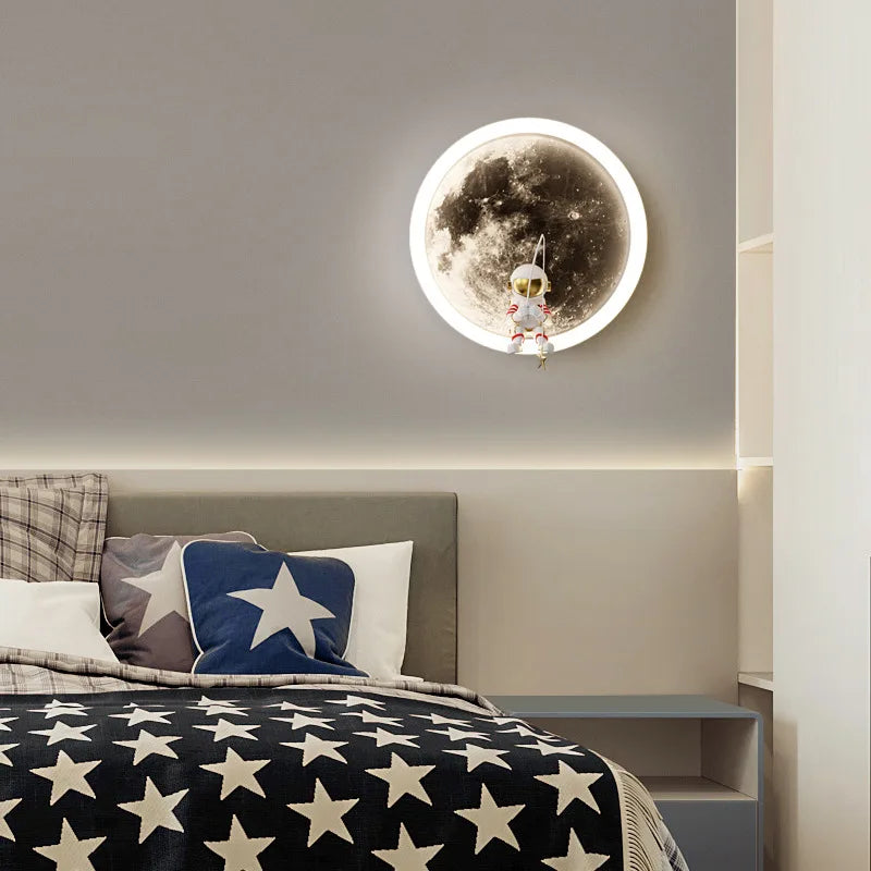 StellarLux LED Astronaut Wall Light With Moon Glow Accent