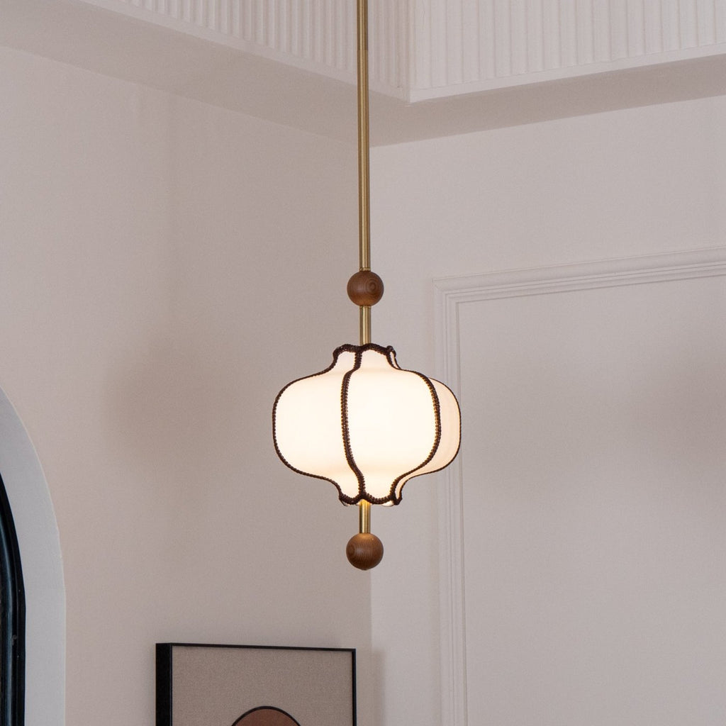 Lyara Nordic zachte stoffen lantaarn hanglamp voor gezellige woonkamers