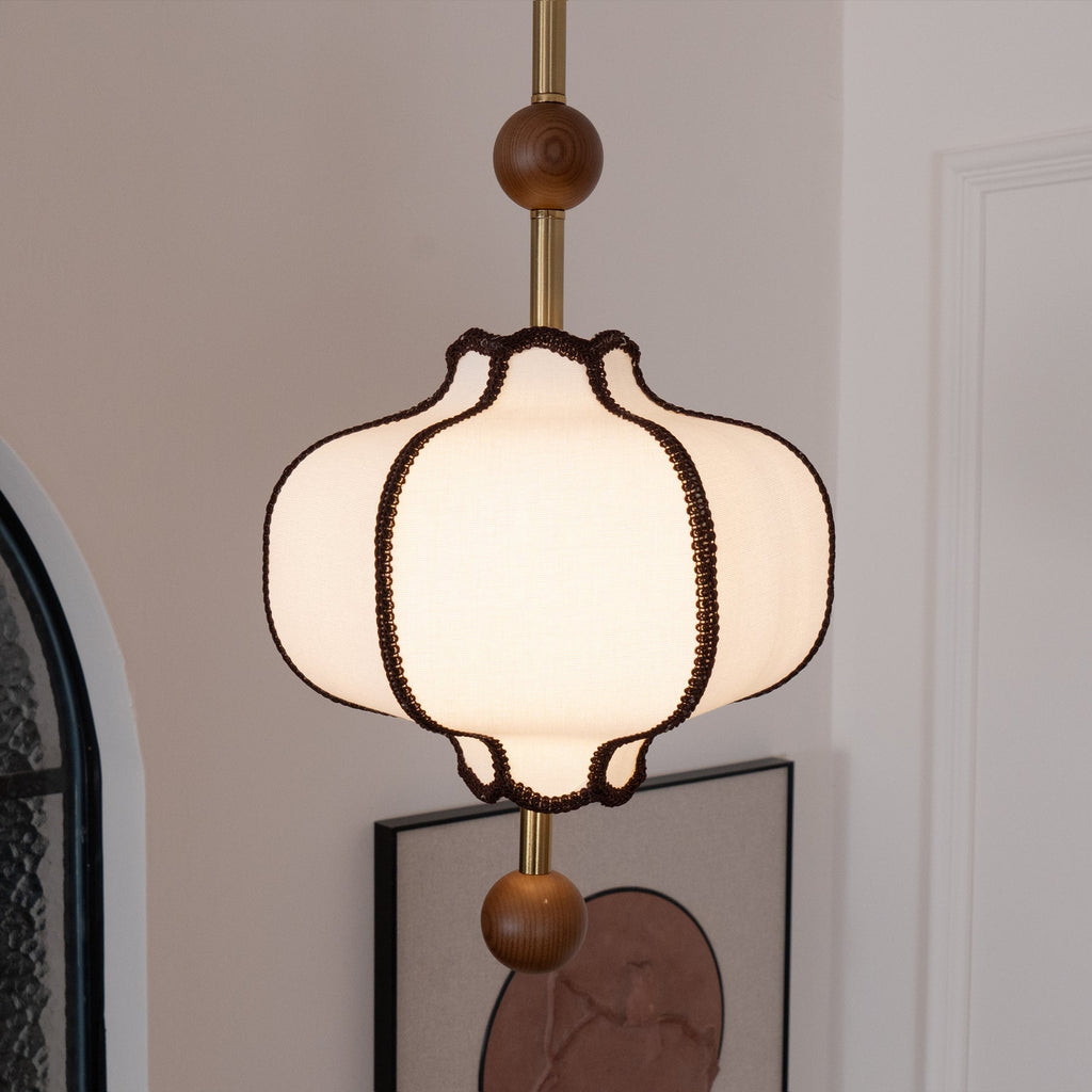 Lyara Nordic zachte stoffen lantaarn hanglamp voor gezellige woonkamers