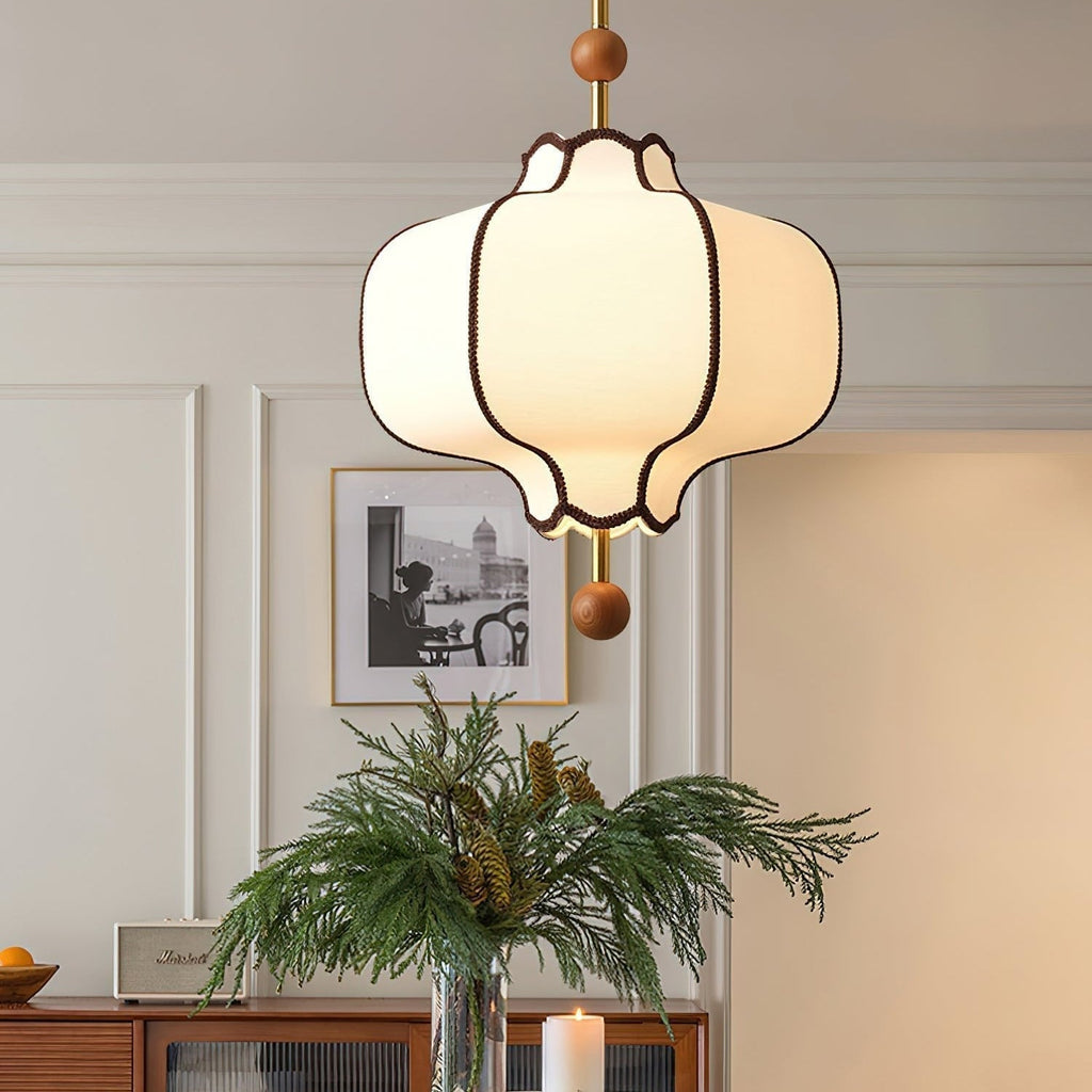 Lyara Nordic zachte stoffen lantaarn hanglamp voor gezellige woonkamers