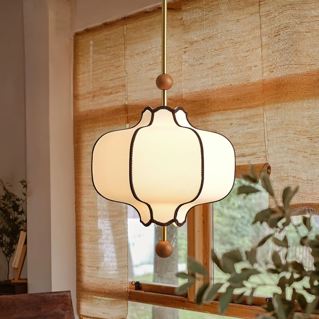 Lyara Nordic zachte stoffen lantaarn hanglamp voor gezellige woonkamers