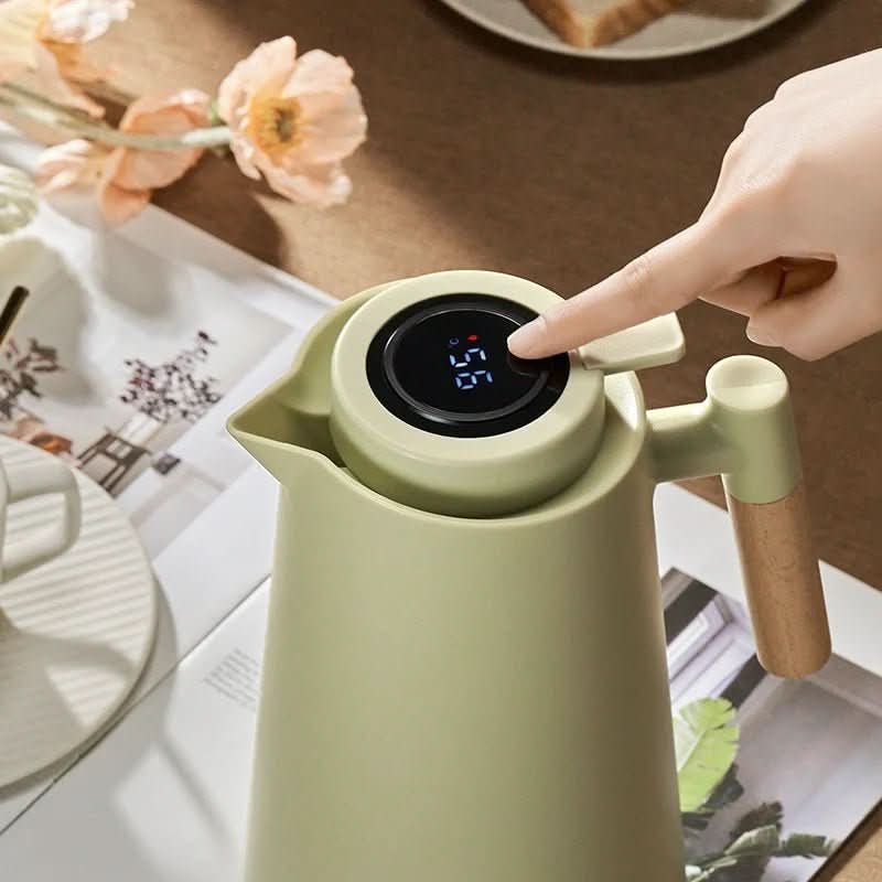 فلاسک دوجداره نبولاترم با نمایشگر دما و دسته چوبی