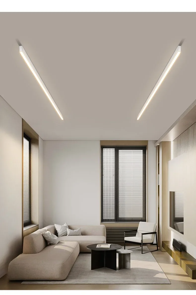 LyraLine Linear LED Ceiling Light Dimmable Metal and Acrylic