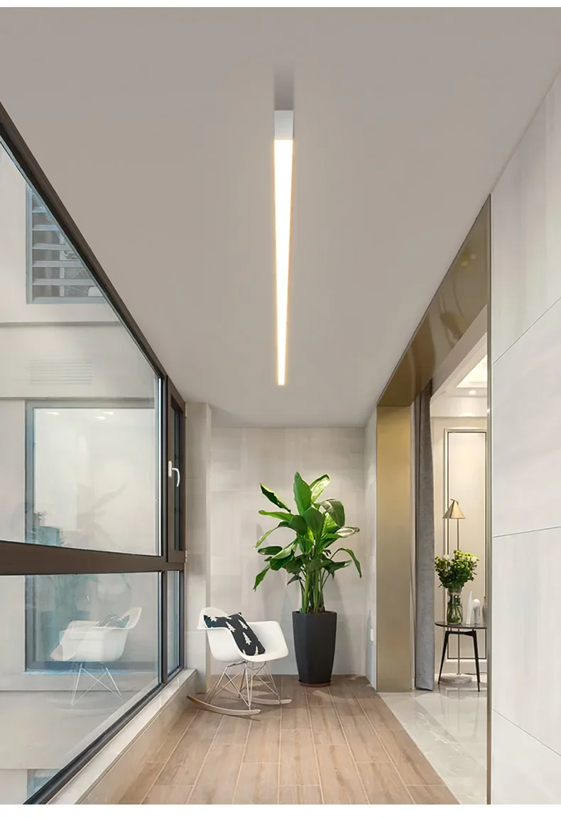 LyraLine Linear LED Ceiling Light Dimmable Metal and Acrylic