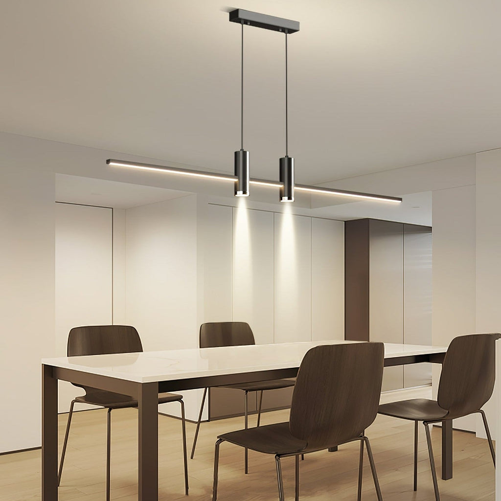 Quorra | Minimalistické obdélníkové LED závěsné svítidlo do jídelny