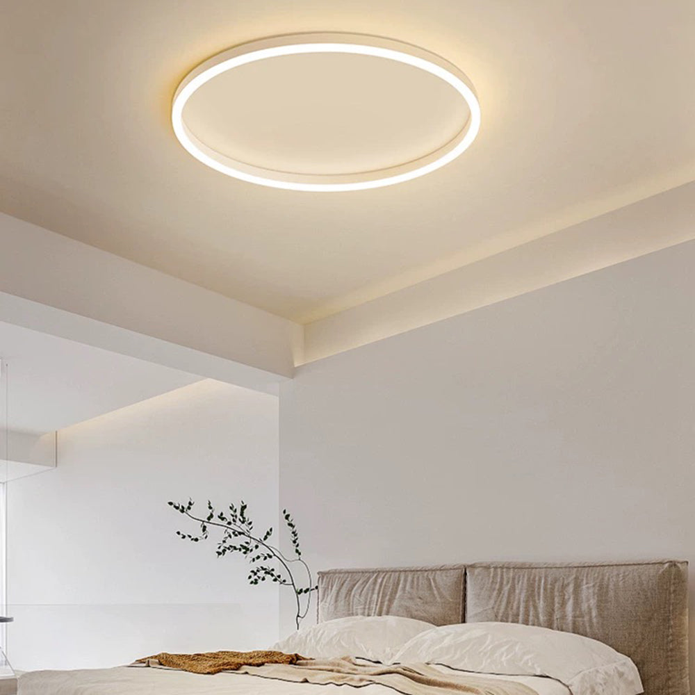 Lampada da soffitto LED Aurelia Ring in nero e oro dimmerabile