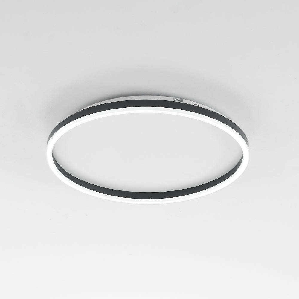 Lampada da soffitto LED Aurelia Ring in nero e oro dimmerabile