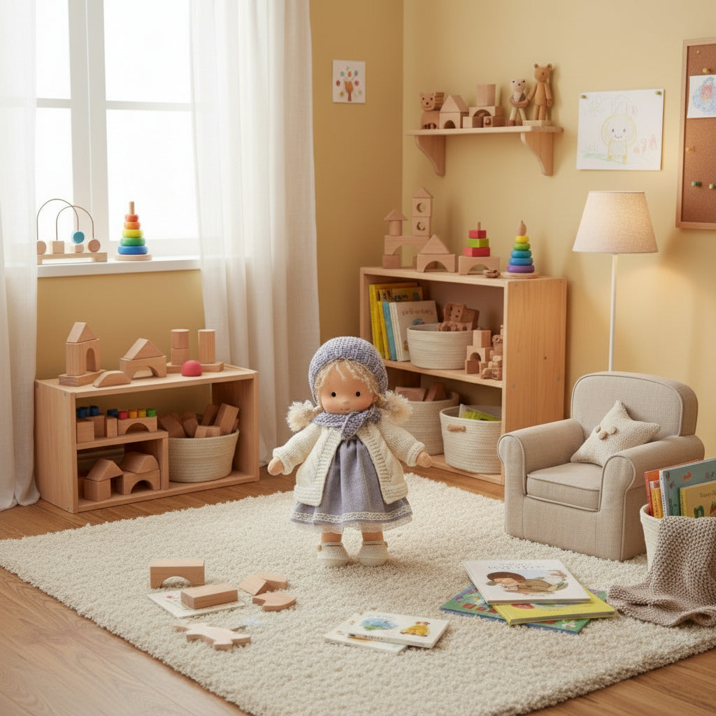Aurelia Handmade Waldorf Doll Made Of Cotton For Creative Play