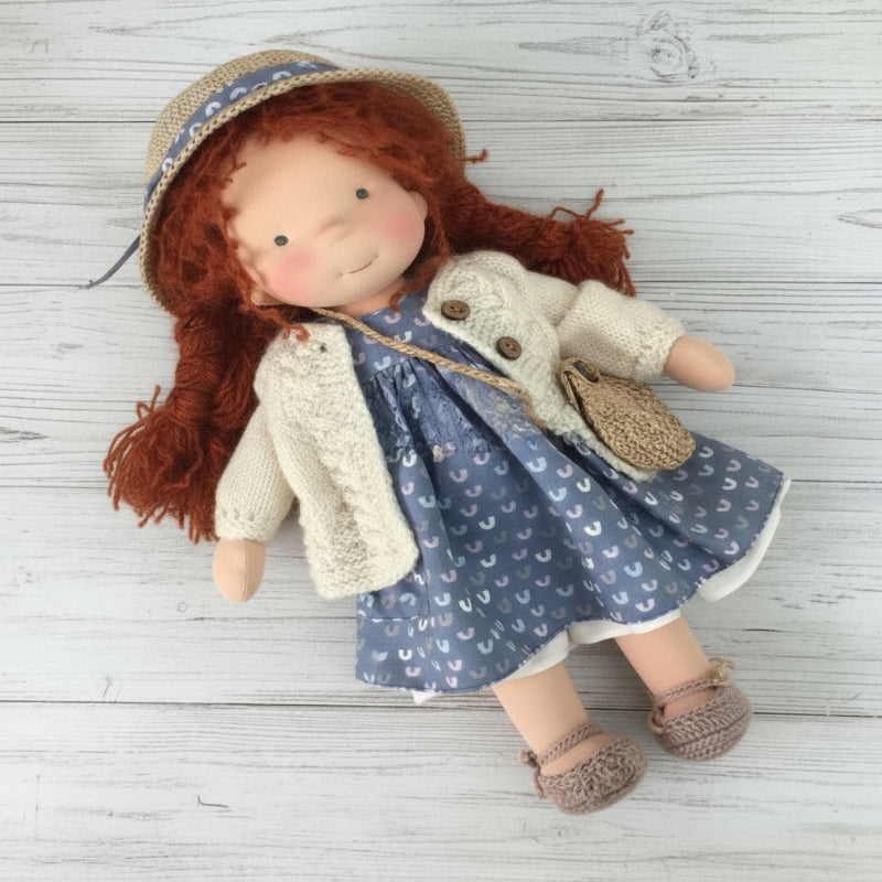 Aurelia Handmade Waldorf Doll Made Of Cotton For Creative Play