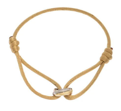 Simple Cord Bracelet With Rose Gold Infinity Charm