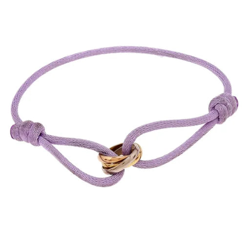 Simple Cord Bracelet With Rose Gold Infinity Charm