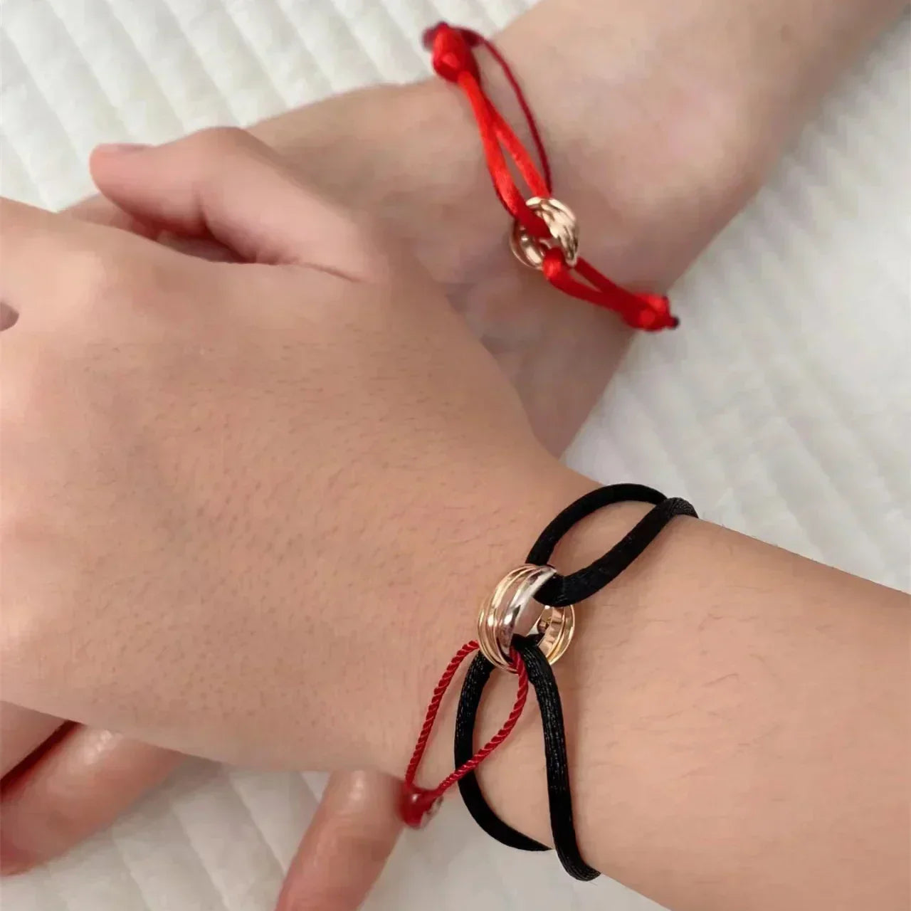 Simple Cord Bracelet With Rose Gold Infinity Charm