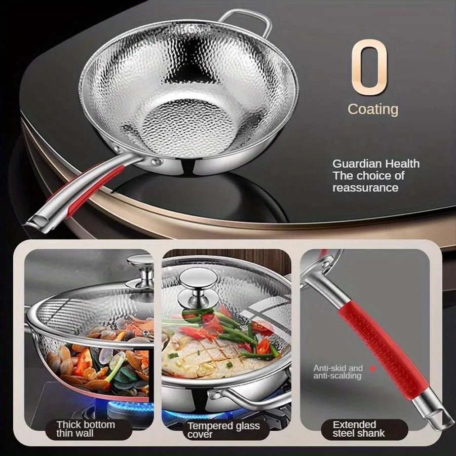 NovaPrime Titanium Wok With Round Bottom For Induction Cookers And Stir Frying