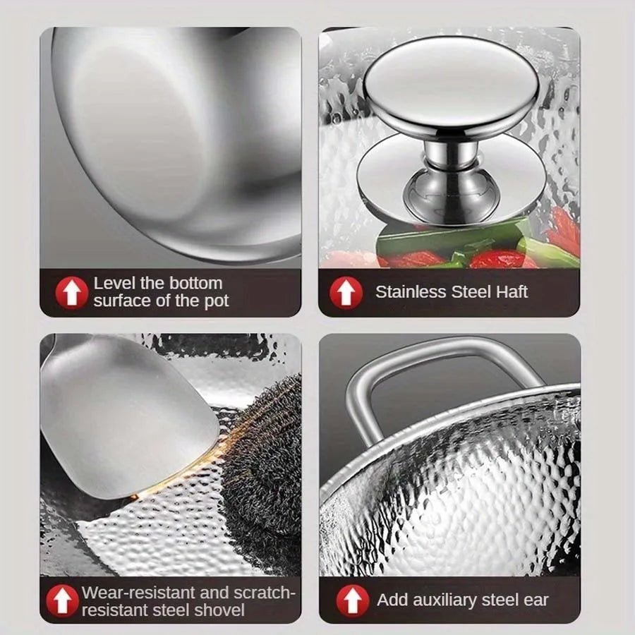 NovaPrime Titanium Wok With Round Bottom For Induction Cookers And Stir Frying