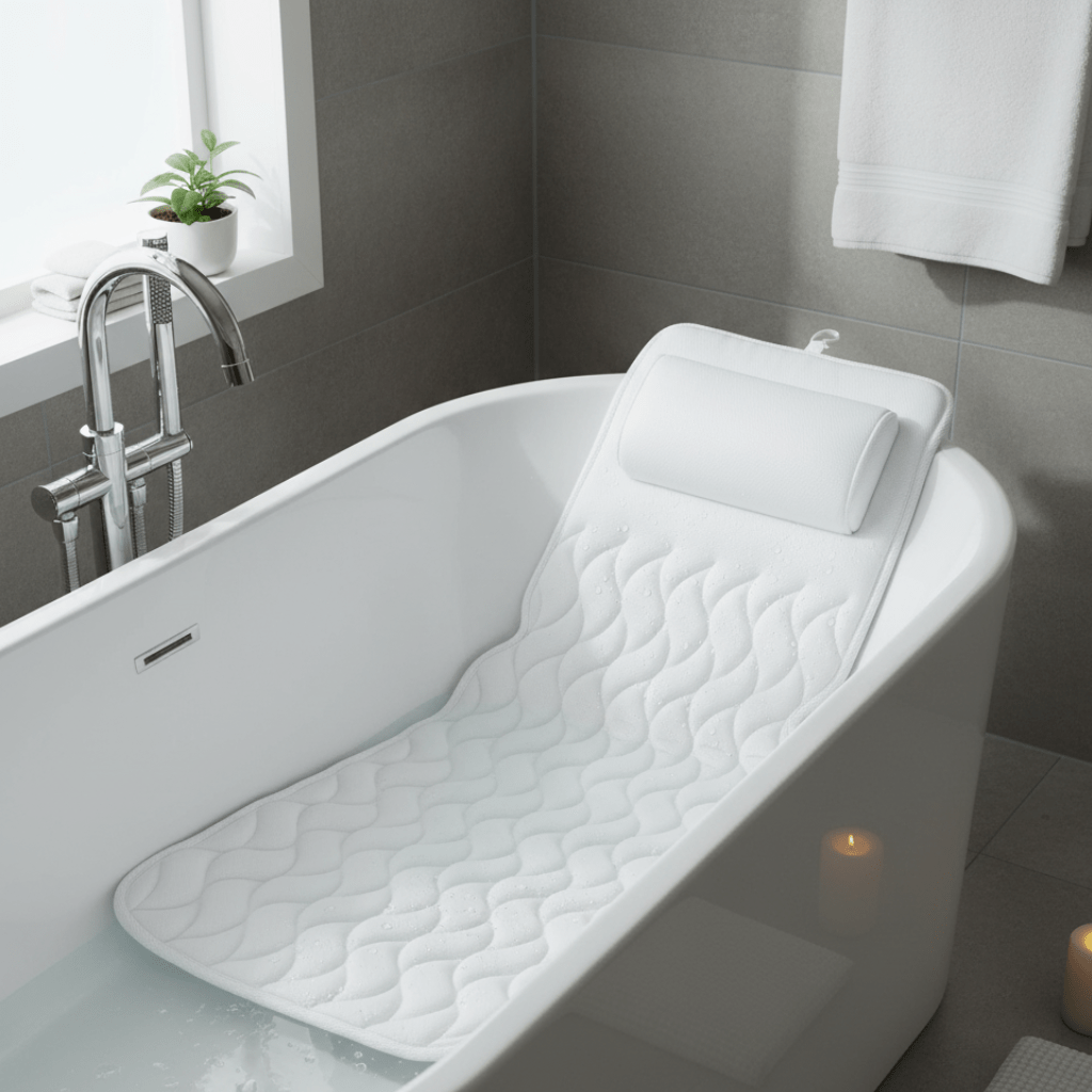 AquaEase ergonomický polštář do vany pro celé tělo pro maximální pohodlí