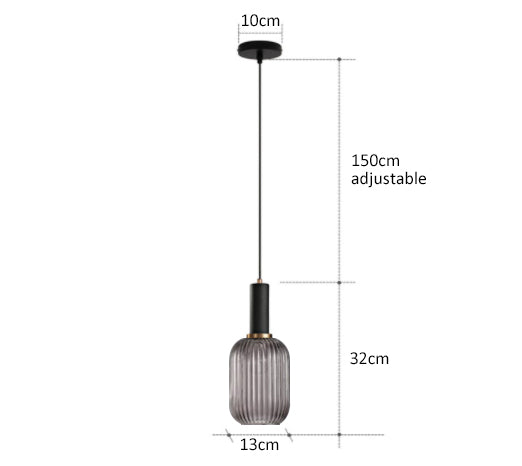 Levande retro glaspendellampa med LED för vardagsrum och sovrum