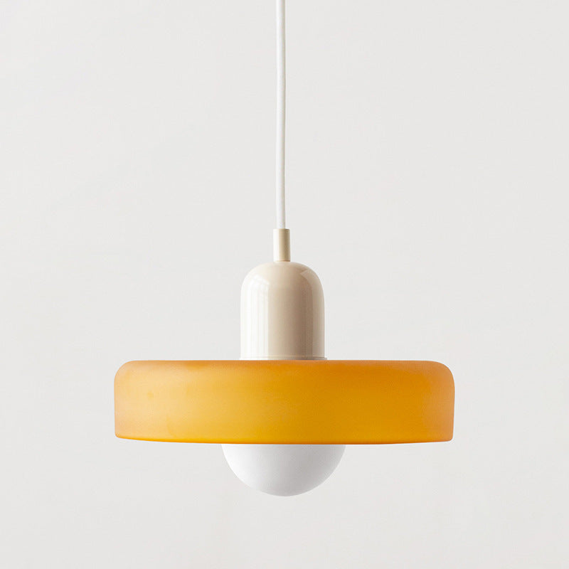 AuroraLume Retro Nordic Glass Pendant Lamp With Soft Ambient Lighting