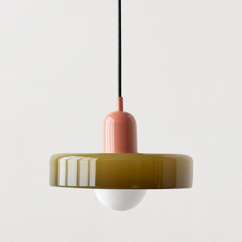 AuroraLume Retro Nordic Glass Pendant Lamp With Soft Ambient Lighting