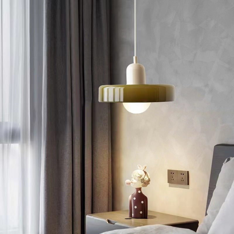 AuroraLume Retro Nordic Glass Pendant Lamp With Soft Ambient Lighting