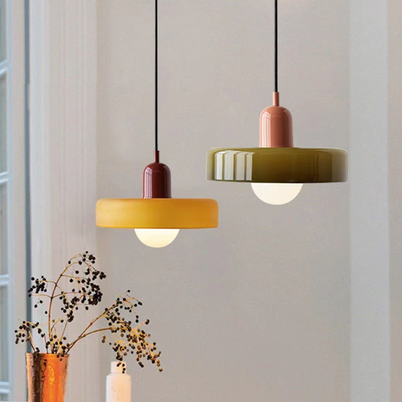 AuroraLume Retro Nordic Glass Pendant Lamp With Soft Ambient Lighting