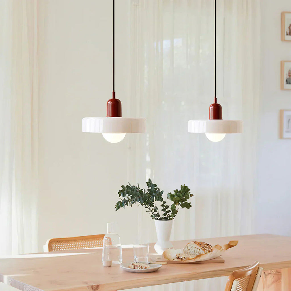AuroraLume Retro Nordic Glass Pendant Lamp With Soft Ambient Lighting