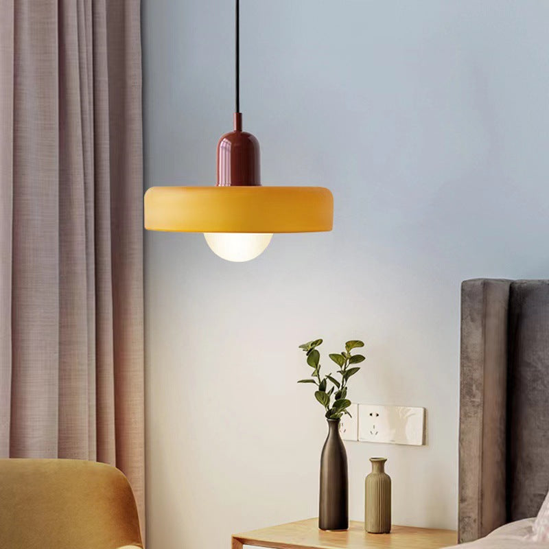 AuroraLume Retro Nordic Glass Pendant Lamp With Soft Ambient Lighting
