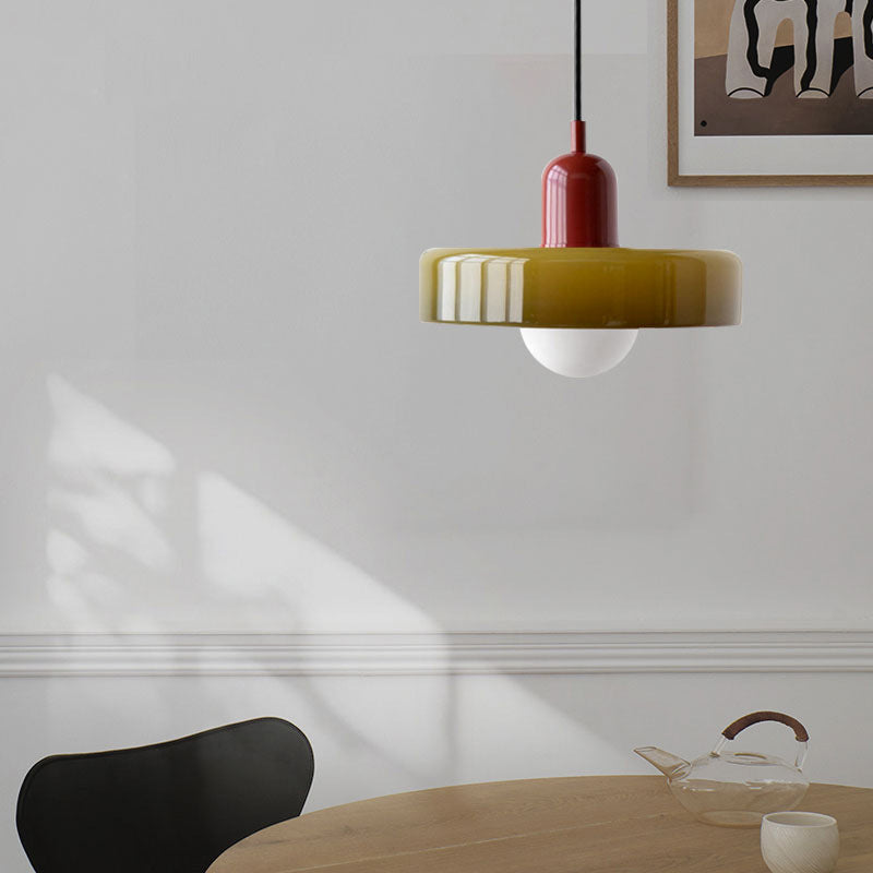AuroraLume Retro Nordic Glass Pendant Lamp With Soft Ambient Lighting