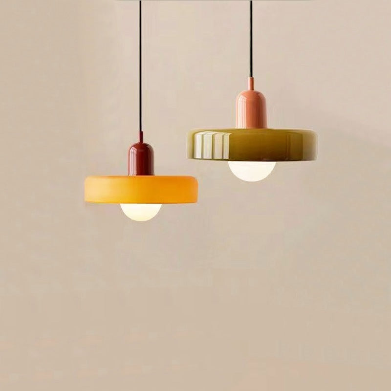 AuroraLume Retro Nordic Glass Pendant Lamp With Soft Ambient Lighting