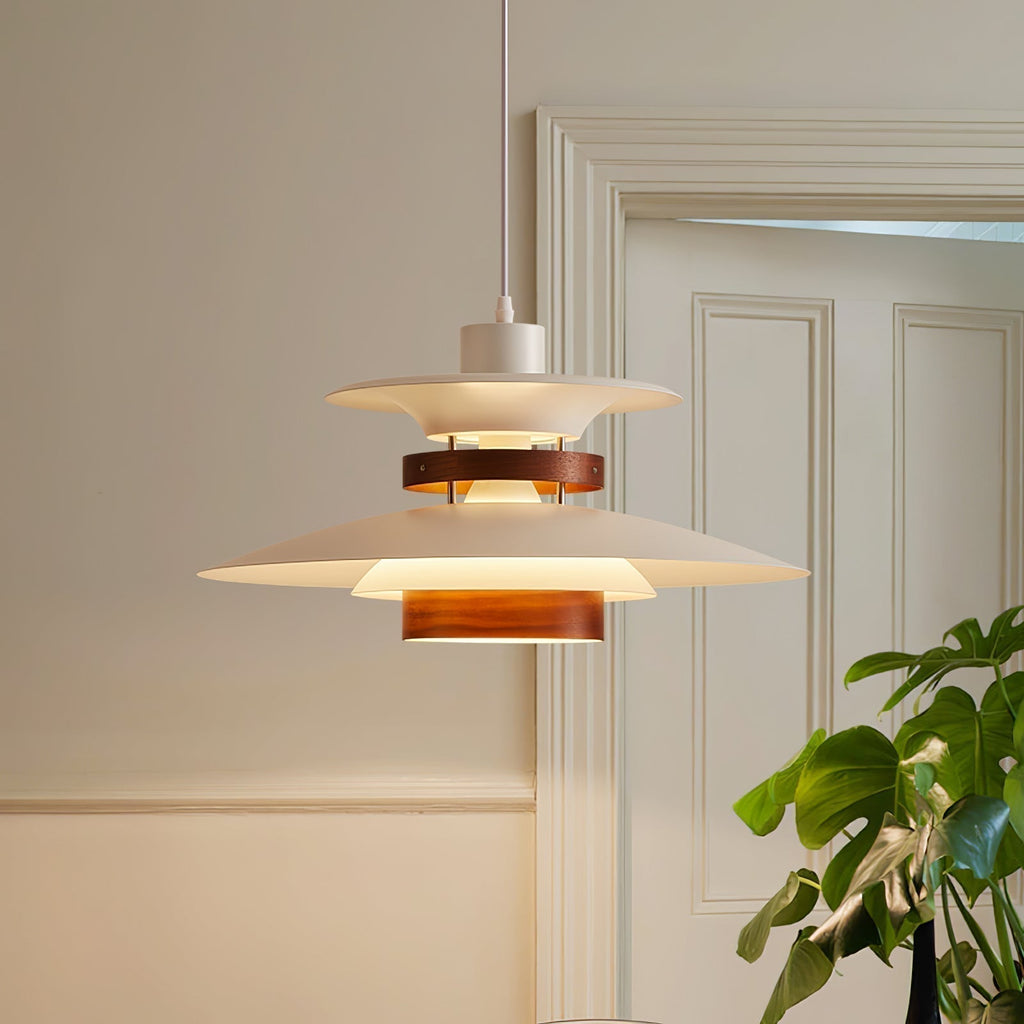 Asteri LED pendel med metal- og træfinish