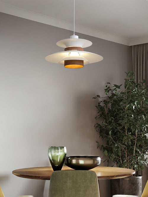 Candeeiro de Teto Suspenso Asteri LED com Acabamento em Metal e Madeira