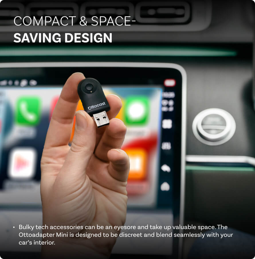 مبدل کوچک بی‌سیم CarPlay و Android Auto برای استفاده در خودرو