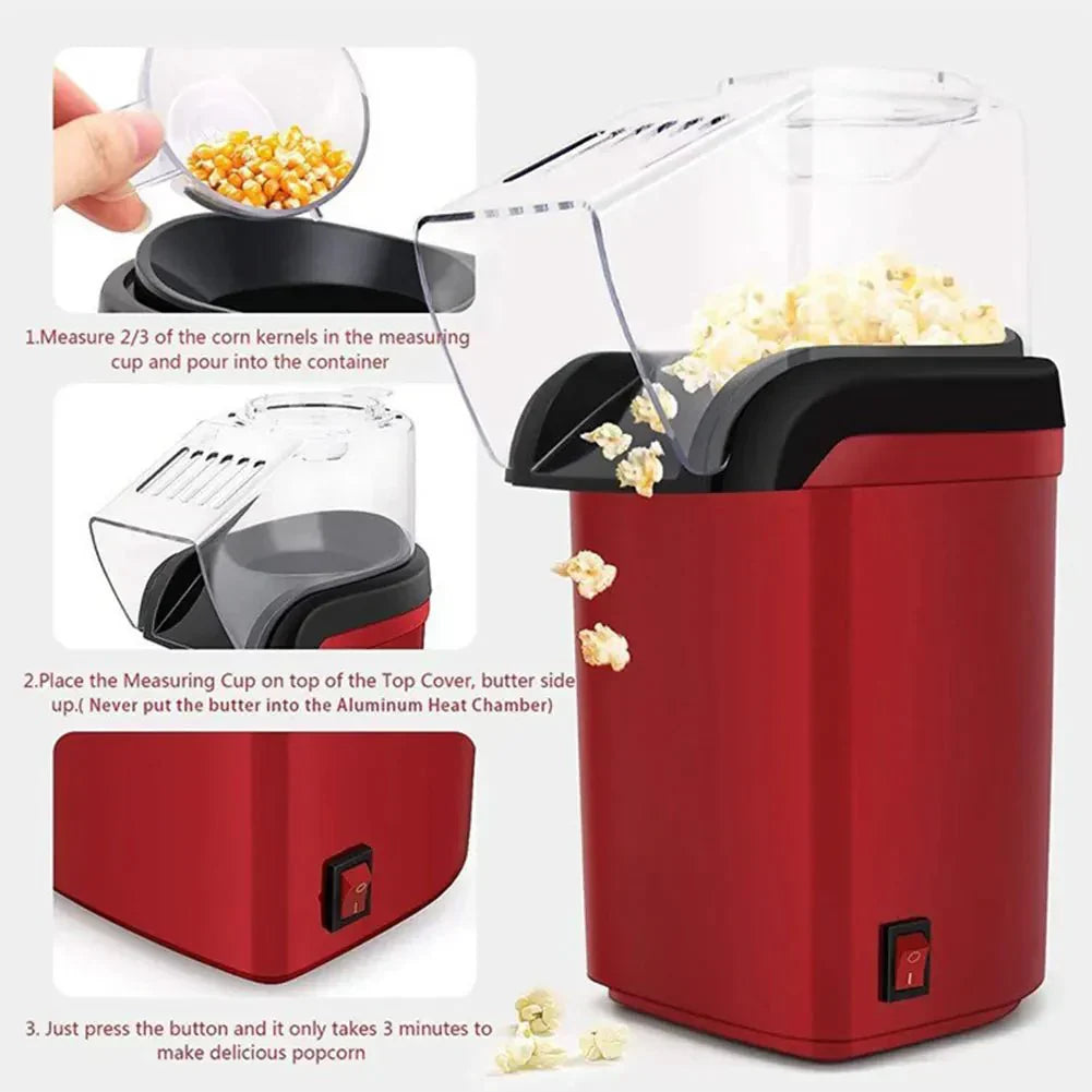 CrispPop Mini Macchina Elettrica per Popcorn ad Aria per Spuntini Veloci e Sani