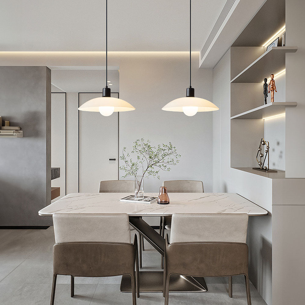 Liora White Glass Pendant Light Minimalist Modern Lamp