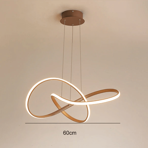 Candeeiro de Teto Pendente LED Moderno com Forma Torcida para Iluminação Futurista