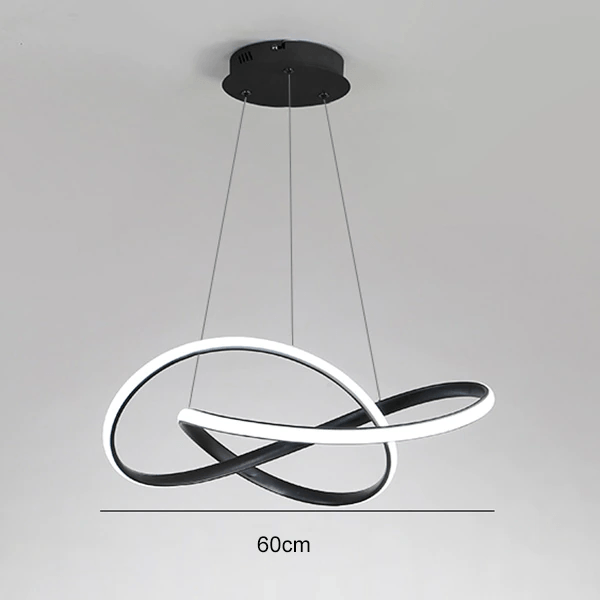 Candeeiro de Teto Pendente LED Moderno com Forma Torcida para Iluminação Futurista