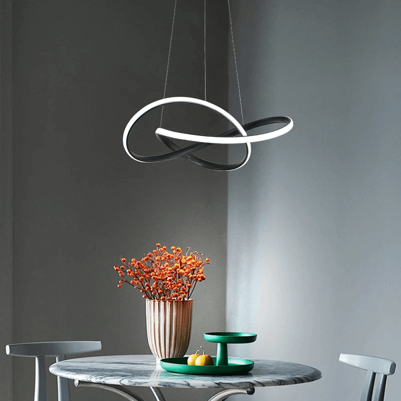 Candeeiro de Teto Pendente LED Moderno com Forma Torcida para Iluminação Futurista