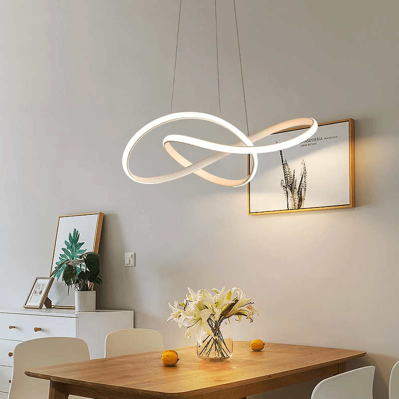 Candeeiro de Teto Pendente LED Moderno com Forma Torcida para Iluminação Futurista