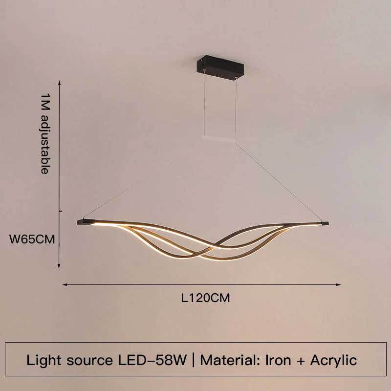 Elegant Curved LED Pendant Light for Modern Interiors