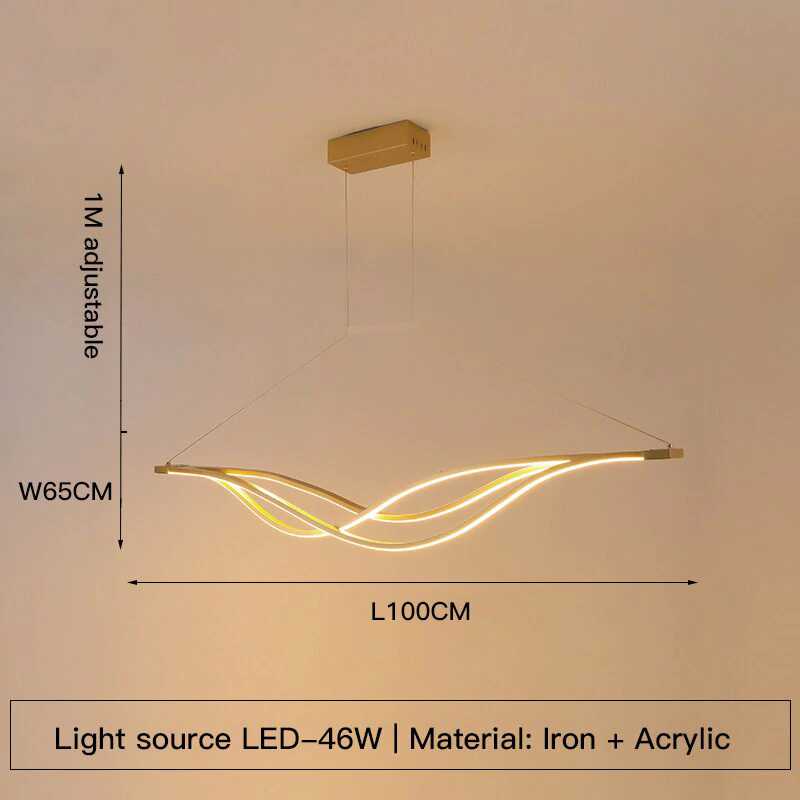 Elegant Curved LED Pendant Light for Modern Interiors
