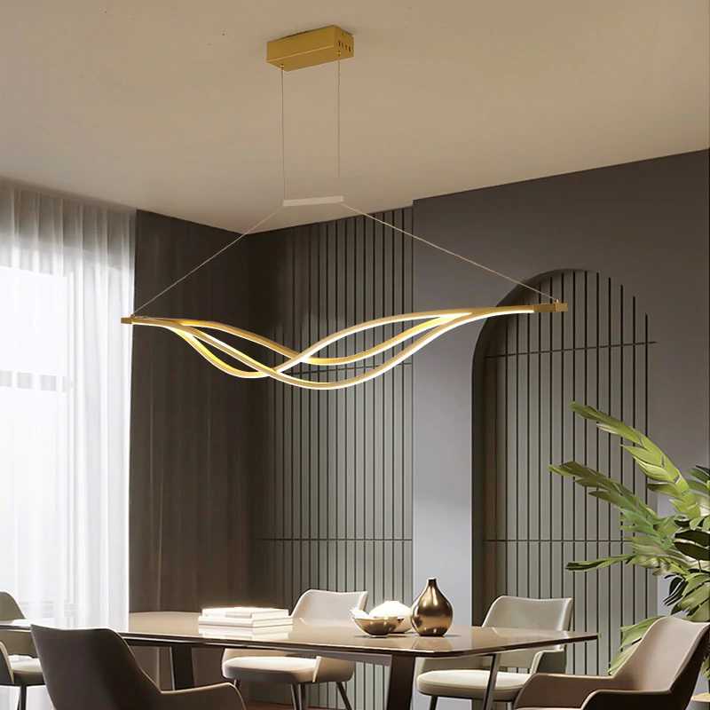 Elegant Curved LED Pendant Light for Modern Interiors