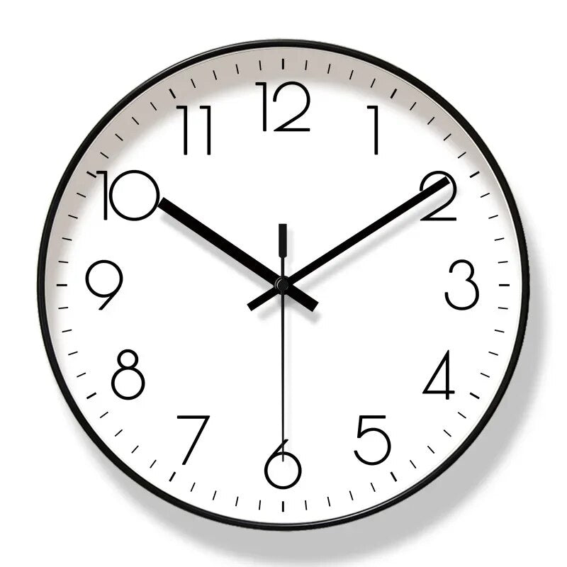 NordicTick Modern Black Wall Clock With Quartz Precision