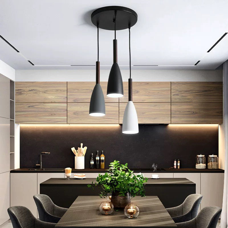 Aurelia Nordic 3-Light Pendant With Aluminum Body And Adjustable Cable