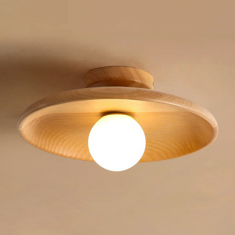 シルヴァラ 木製ボウル天井照明 ミニマリスト LEDリビングルーム用照明器具