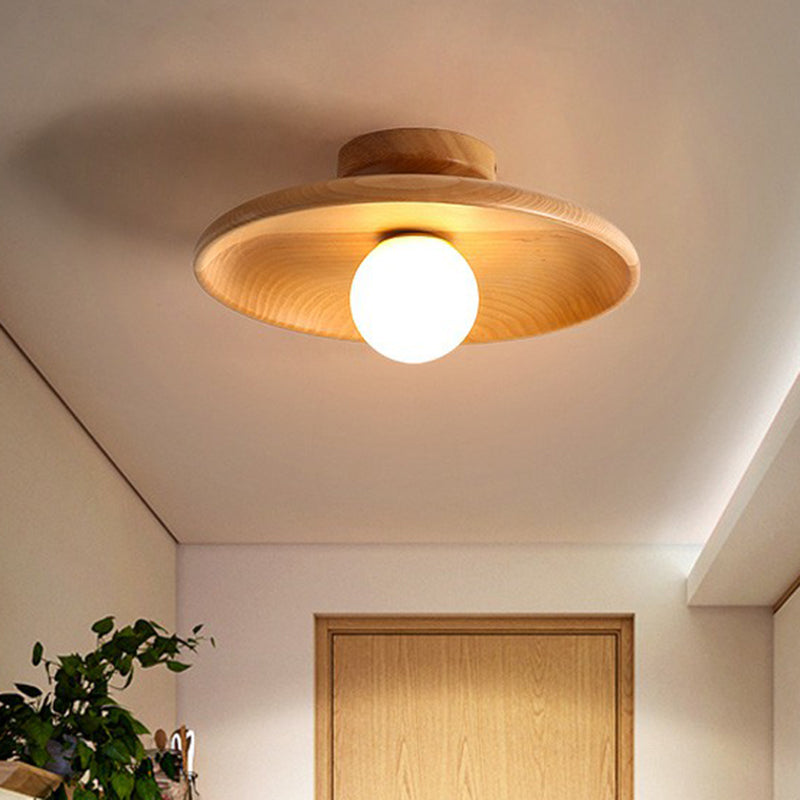シルヴァラ 木製ボウル天井照明 ミニマリスト LEDリビングルーム用照明器具