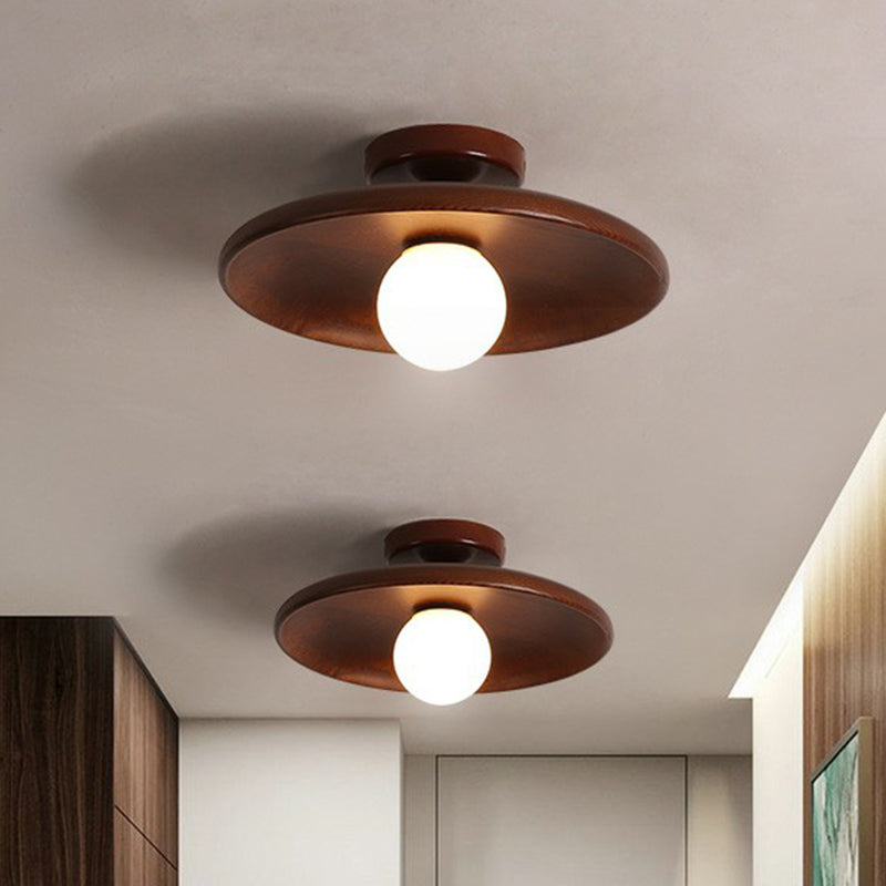 シルヴァラ 木製ボウル天井照明 ミニマリスト LEDリビングルーム用照明器具