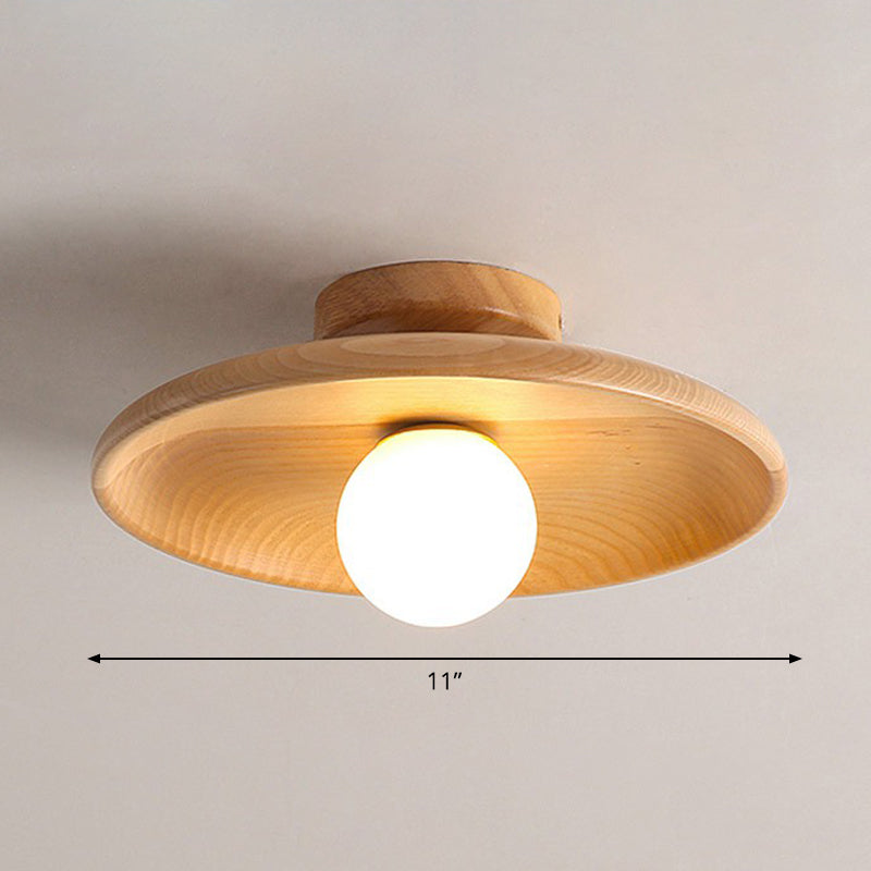 シルヴァラ 木製ボウル天井照明 ミニマリスト LEDリビングルーム用照明器具
