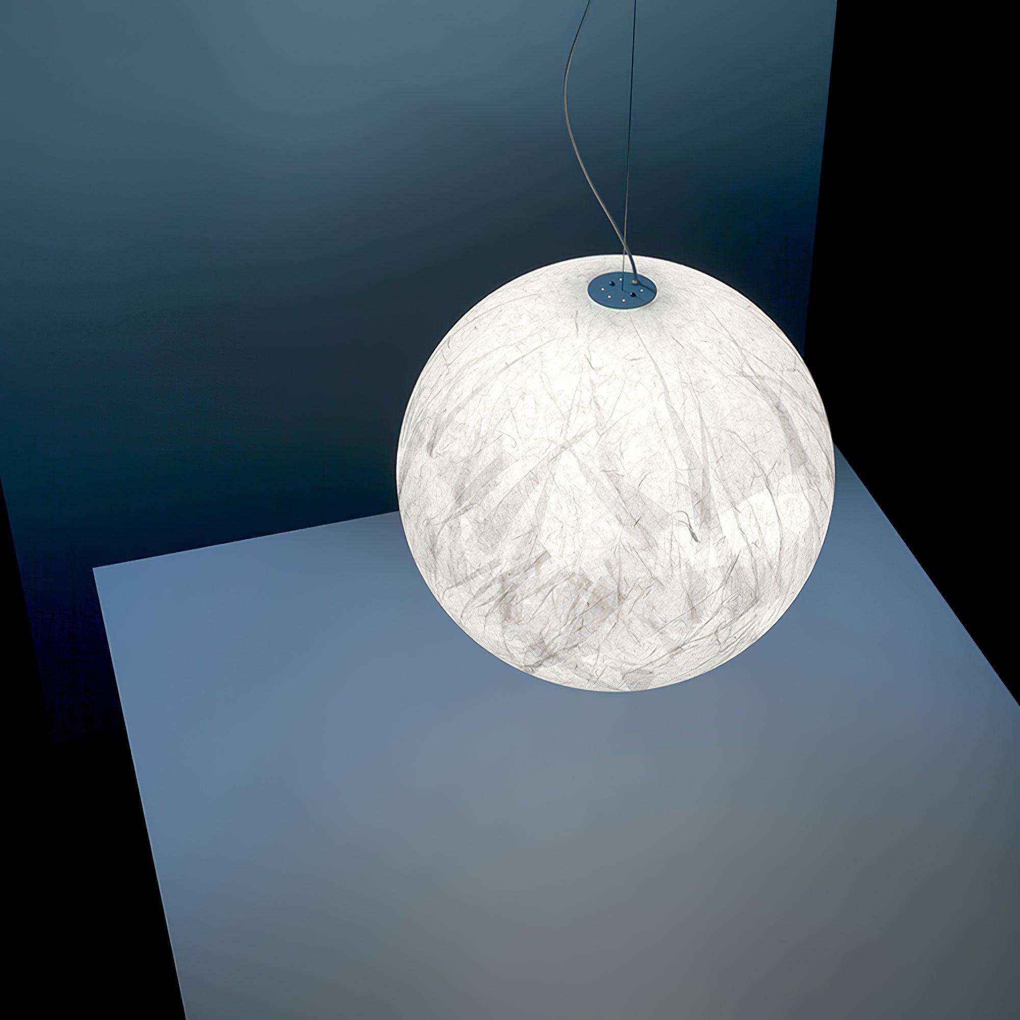 Moondrift zijden hanglamp natuurlijke zijde en metaal voor woonkamer