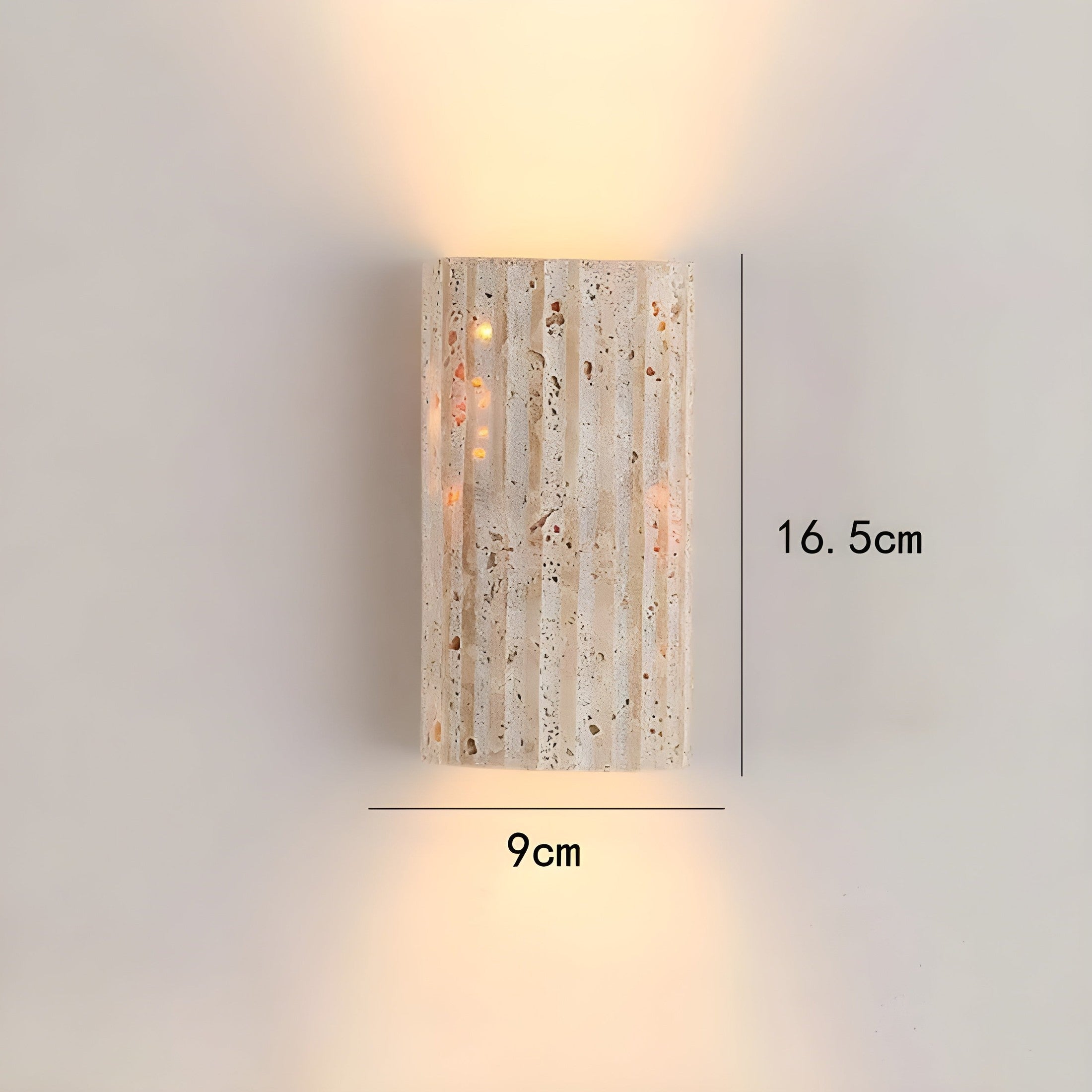 Natural Stone Wall Lamp With Indoor LED Lighting, Wall Mounted