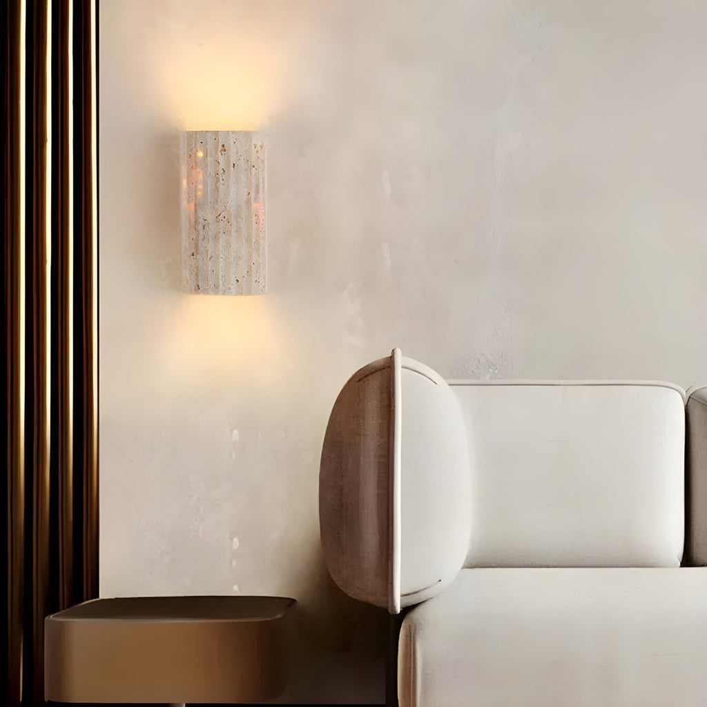 Natural Stone Wall Lamp With Indoor LED Lighting, Wall Mounted