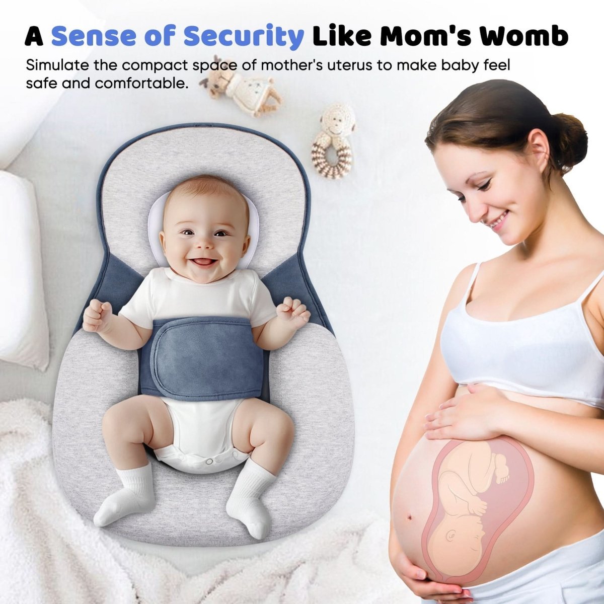 LumaNest Baba Párna Ergonomikus Párna a Biztonságos Babaalváshoz